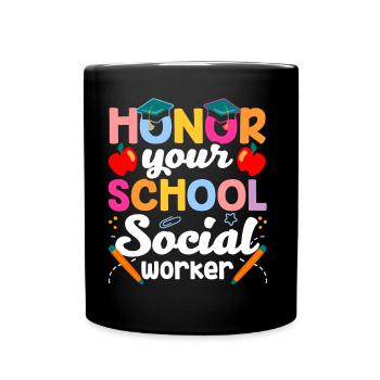 Honorez votre école Travailleur social en travail social scolaire - Mug uni - noir - Devant