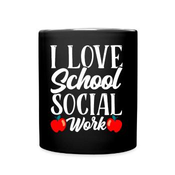 J’aime le travail social scolaire travailleurs sociaux de l’école - Mug uni - noir - Devant