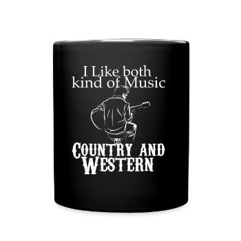 i like both Country and Western - Full Colour Mug - black - Front