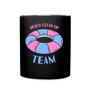 Équipe de nettoyage de plage Nettoyage de plage - Mug uni - noir - Devant
