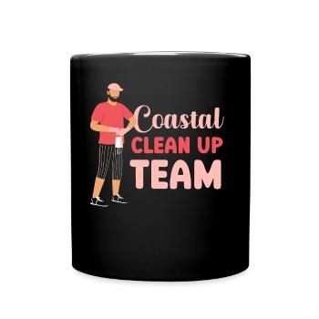Nettoyage de la plage Équipe de nettoyage côtier de la plage - Mug uni - noir - Devant