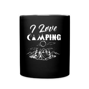 Ich Liebe Camping Campen Camper Campingplatz Camp - Tasse einfarbig - Schwarz - Vorne