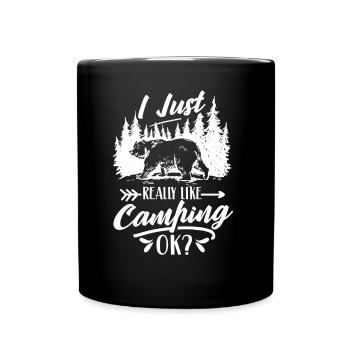 J’aime juste camper très bien camper camping - Mug uni - noir - Devant