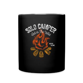 J’adore camper en solo feu de camp - Mug uni - noir - Devant