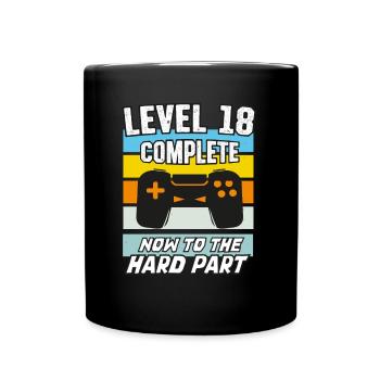Niveau 18 Jeux vidéo d’anniversaire 18ème jour - Mug uni - noir - Devant