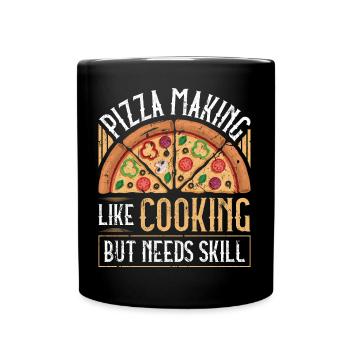 Pizza Backen Lustig Pizzabäcker - Tasse einfarbig - Schwarz - Vorne