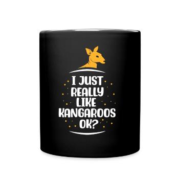 I just like kangaroos very much kangaroo animal - Full Colour Mug - black - Front