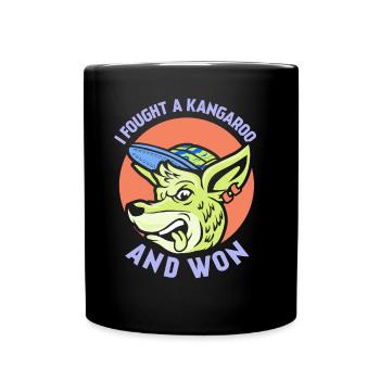 I fought with a kangaroo and won kangaroos - Full Colour Mug - black - Front