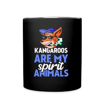 Les kangourous sont mes animaux préférés kangourou animal - Mug uni - noir - Devant