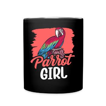 Parrot Girl Cute Animal Parrots Pet - Full Colour Mug - black - Front