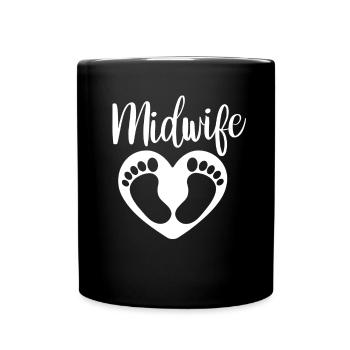 Hebamme Sprüche Beruf Hebammen Geburtshilfe - Tasse einfarbig - Schwarz - Vorne