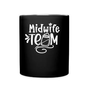 Hebammen Team Geburtshilfe Sprüche Hebamme Beruf - Tasse einfarbig - Schwarz - Vorne