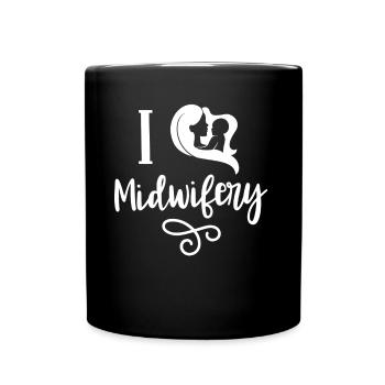 Ich Liebe Hebammenwesen Geburtshilfe Hebamme Beruf - Tasse einfarbig - Schwarz - Vorne