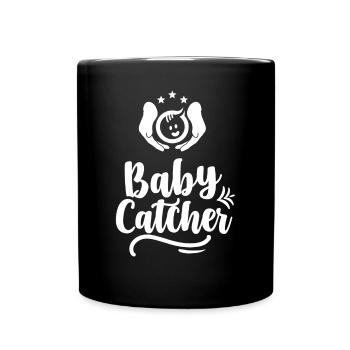Babyfänger Hebammen Beruf Geburtshilfe Hebamme - Tasse einfarbig - Schwarz - Vorne