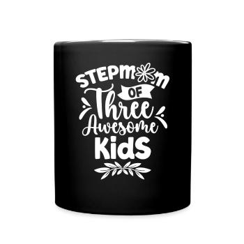 Stiefmutter Von Drei Großartigen Kindern - Tasse einfarbig - Schwarz - Vorne