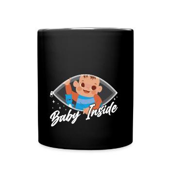 Baby Inside Baby Inside Pregnant Announcement - Full Colour Mug - black - Front