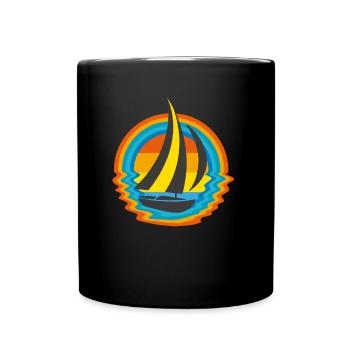 Voilier Voilier Capitaine Sailor Retro Vintage - Mug uni - noir - Devant