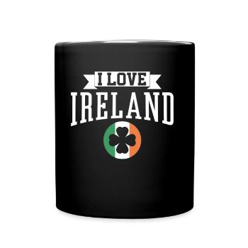 I love Ireland St. Patrick's Day Irish Irish - Full Colour Mug - black - Front