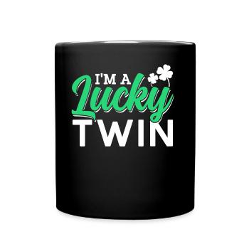 I am a happy twin Ireland Irish - Full Colour Mug - black - Front