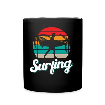 Surfing Surfing Surfing Surfboard Surfer - Full Colour Mug - black - Front