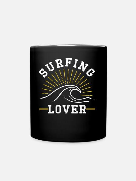 Surfing Liebhaber Surfen Surfbrett Surfer - Tasse einfarbig - Schwarz