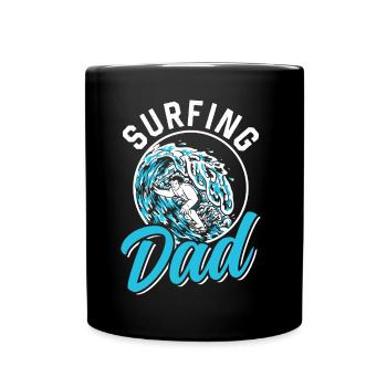 Surfender Vater Surfer Surfing Surfbrett Surfen - Tasse einfarbig - Schwarz - Vorne