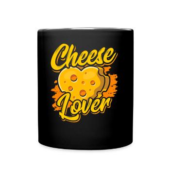 Käseliebhaber Käse Liebhaber Liebe Süß Sprüche - Tasse einfarbig - Schwarz - Vorne