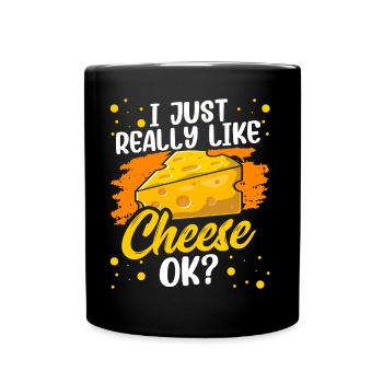 J’aime le fromage juste très amoureux amour doux - Mug uni - noir - Devant