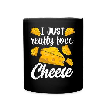 I love cheese just very sayings lovers sweet - Full Colour Mug - black - Front