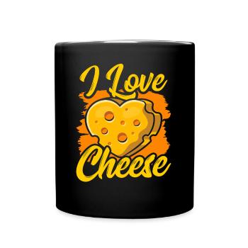 Ich Liebe Käse Sprüche Liebhaber Süß - Tasse einfarbig - Schwarz - Vorne