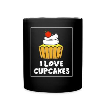 J’aime les cupcakes les amateurs de nourriture sucrée Cupcake - Mug uni - noir - Devant