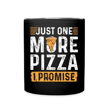 Mehr Pizza - Tasse einfarbig - Schwarz - Vorne