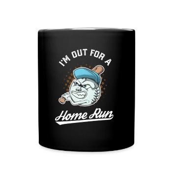 Baseball Mascot Home Run - Full Colour Mug - black - Front