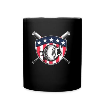Baseballspieler Badge USA Baseball Team - Tasse einfarbig - Schwarz - Vorne