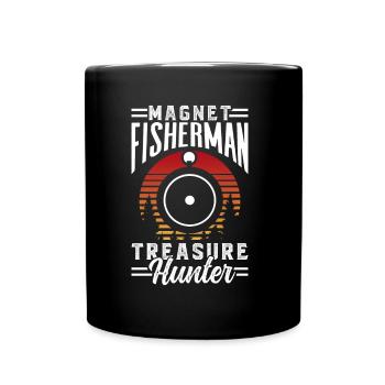 Magnetfischer Schatzsucher Magnet Magnetfischen - Tasse einfarbig - Schwarz - Vorne
