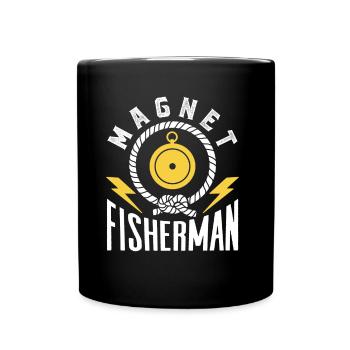 Magnetfischer Magnetfischen Magnet - Tasse einfarbig - Schwarz - Vorne