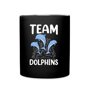 Team Delfine Liebhaber Delphin Delphine Delfin - Tasse einfarbig - Schwarz - Vorne