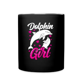 Dolphin Girl Lover Dolphins Dolphins Dolphin - Full Colour Mug - black - Front