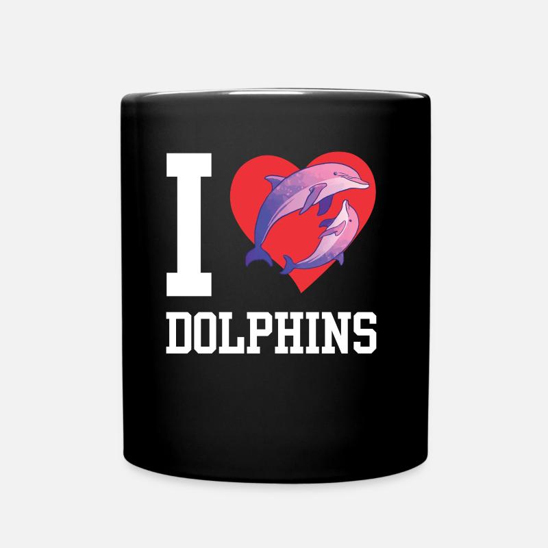 J’aime les dauphins dauphins dauphins dauphins - Mug uni - noir