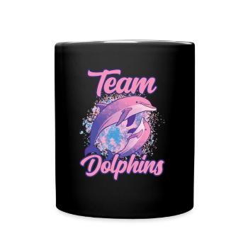 Team Dolphins Lovers Dolphin Dolphin Dolphins - Full Colour Mug - black - Front