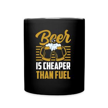 Beer is cheaper than gasoline prices - Full Colour Mug - black - Front