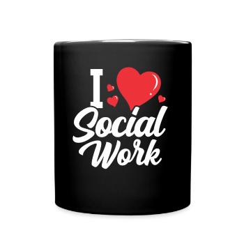 J’aime la formation de travailleur social - Mug uni - noir - Devant