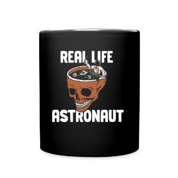 Real Life Astronaut Astronomy Space Rocket - Full Colour Mug - black - Front