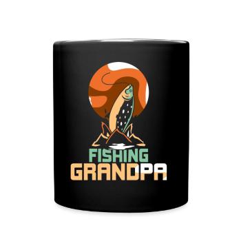 Angelnder Opa Fischen Fischer Angeln Angler - Tasse einfarbig - Schwarz - Vorne