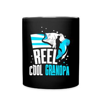 Reel Cool Opa Angeln Angler Fischen Fischer - Tasse einfarbig - Schwarz - Vorne