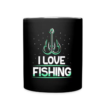 I Love Fishing Anglers Fishermen Fishing Fishing - Full Colour Mug - black - Front