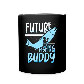 Future fishing buddy angler fishing friend - Full Colour Mug - black - Front
