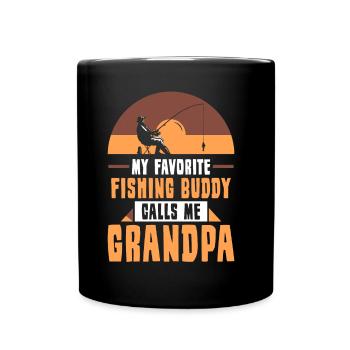 Mein Lieblings Angelkumpel Nennt Mich Opa Fischen - Tasse einfarbig - Schwarz - Vorne