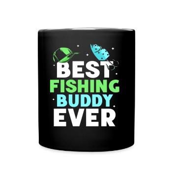 Bester Angelkumpel Angelfreund Angeln Fischen - Tasse einfarbig - Schwarz - Vorne
