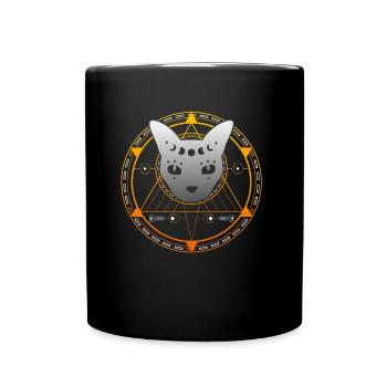 Géométrie Sacrée Chat Magique Wicca Goth - Mug uni - noir - Devant